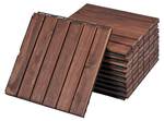 Set de 10 dalles de jardin Alliste Marron - Bois massif - Bois/Imitation - 30 x 30 x 2 cm