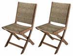 Lot de 2 chaises jardin Marron - Cuir synthétique - 58 x 90 x 46 cm
