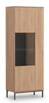 Hochvitrine FORSETTI Beige - Braun - Walnuss Dekor