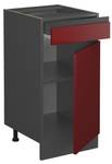 Meuble cuisine R-Line 39712 Anthracite - Rouge