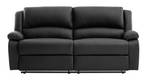 Canapé De Relaxation 3 places XL LEO Noir - Bois manufacturé - Cuir synthétique - 93 x 96 x 193 cm