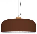 Suspension Bois Marron - Argenté - 50 x 17 x 50 cm - Abat-jour diamètre : 50 cm