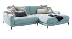 Ecksofa CARA Cord Hellblau - Ecke davorstehend rechts