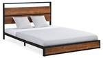 Metallbett mit Matratze 2642 Schwarz - Braun