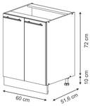 Unterschrank  Fame-Line 48844 Dunkelblau - Sonoma Eiche Trüffel Dekor - 60 x 52 cm