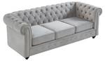 Couchgarnitur CHESTERFIELD 2er-Set Hellgrau