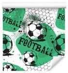 Papier Peint FOOTBALL Sport Écrits Noir - Vert - Blanc - Papier - Textile - 53 x 1000 x 1000 cm