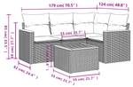 Gartensitzgruppe K5239(5-tlg) Grau - Massivholz - 69 x 62 x 62 cm