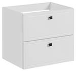 Armoire sous lavabos HAVANA CUW70 2D Blanc - Bois manufacturé - Matière plastique - 70 x 57 x 46 cm