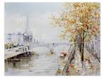 Acrylbild handgemalt An der Seine