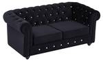 Sofa CHESTERFIELD Schwarz - Tiefe: 168 cm