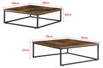 Lot de 2 tables basses Haninge gigognes Marron - Bois manufacturé - 75 x 27 x 75 cm