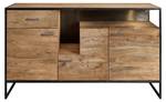 Sideboard Akazienholz SYDNEY Beige - Massivholz - Holzart/Dekor - 40 x 85 x 175 cm