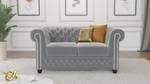 Sofa Karl, 2 sitzer, Chesterfield Grau