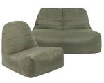 Sofa Sitzsack mit Rückenlehne 142 x 70, Wasserabweisend Sitzsack Outdoor, XXL Riesensitzsack Outdoor