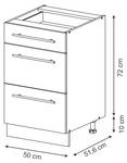 Küchenunterschrank Fame-Line 48872 Dunkelblau - Sonoma Eiche Trüffel Dekor - 50 x 52 cm