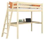 Hochbett N02 mit Schreibtisch Hellbraun - 80 x 190 cm