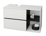 Waschbeckenunterschrank 100x60x45,5cm Schwarz - Weiß - Holzwerkstoff - 46 x 60 x 100 cm