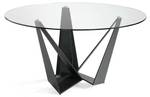 Runder Esstisch aus Glas Schwarz - Metall - 150 x 75 x 150 cm