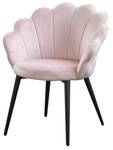KAWOLA Stuhl CARLA Velvet Fuß schwarz KAWOLA Stuhl CARLA Esszimmerstuhl Velvet rosa Fuß schwarz - Pink