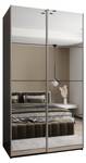 Armoire Lux 2 Noir - Argenté - Largeur : 130 cm