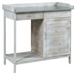 Pflanztisch Aliano Grau - Metall - Massivholz - Holzart/Dekor - 98 x 94 x 48 cm