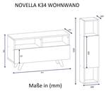 Wohnwand Novella K34 Weiß Walnuss Braun - Holzwerkstoff - 90 x 39 x 30 cm