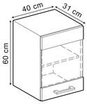 Küchenschrank Glas R-Line 49094 Anthrazit - Eiche Sand Dekor