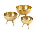 Ensemble de 3 coupes sur trépied Gold Doré - Métal - 37 x 28 x 37 cm