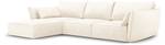 Ecksofa KAELLE 4 Sitzplätze Hochglanz Beige