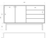 Sideboard OLAR Braun - Holzwerkstoff - 154 x 93 x 38 cm