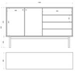 Sideboard OLAR Braun - Holzwerkstoff - 154 x 93 x 38 cm