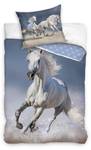 Bettwäsche Pferde in blau Blau - Grau - Textil - 135 x 200 x 1 cm