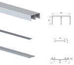 Schiebesystem für 2 Schranktüren Placard Grau - Metall - 20 x 9 x 240 cm