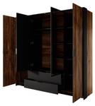 Kleiderschrank MILTON WR224 4D2D1 Braun - Holzwerkstoff - Kunststoff - 224 x 210 x 59 cm