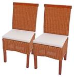 Esszimmerstuhl M42 (2er Set) Braun - Rattan - 46 x 96 x 42 cm