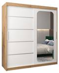 Armoire à portes coulissantes promo v2 Imitation chêne - Blanc - Largeur : 180 cm - 2 porte