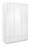 Armoire 3 portes 2 tiroirs blanc H191 cm Blanc - Bois manufacturé - 55 x 191 x 120 cm