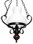 Lampe à suspension PETRONEL Noir - Marron - Blanc - Verre - Métal - 32 x 75 x 32 cm