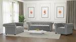 Sofa Karl, 2 sitzer, Chesterfield Grau