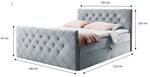 Boxspringbett MOLIE Hellgrau - Breite: 142 cm