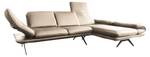 KAWOLA Ecksofa JACK Leder beige Ecke davorstehend rechts