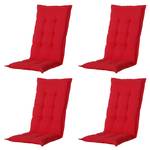 Gartenkissen Panama 4er Set Rot - Höhe: 6 cm