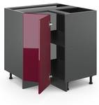 Eckschrank R-Line 34923 Anthrazit - Hochglanz Bordeaux