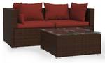 Salon de jardin (lot de 3) 3013629-6 Marron - Rouge - Brun rouge