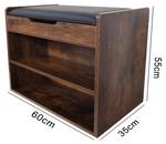 Schuhschrank JUNZXG05D-WALNOOT Braun - Holz teilmassiv - 60 x 55 x 35 cm