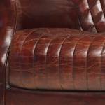 Fauteuil en cuir véritable Roubion Marron