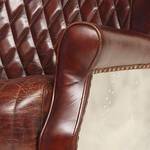 Fauteuil en cuir véritable Roubion Marron