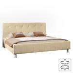 Echtlederbett Corinna Beige - 140 x 200cm