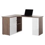 Hoekbureau Samiera Donker eikenhouten look/hoogglans wit